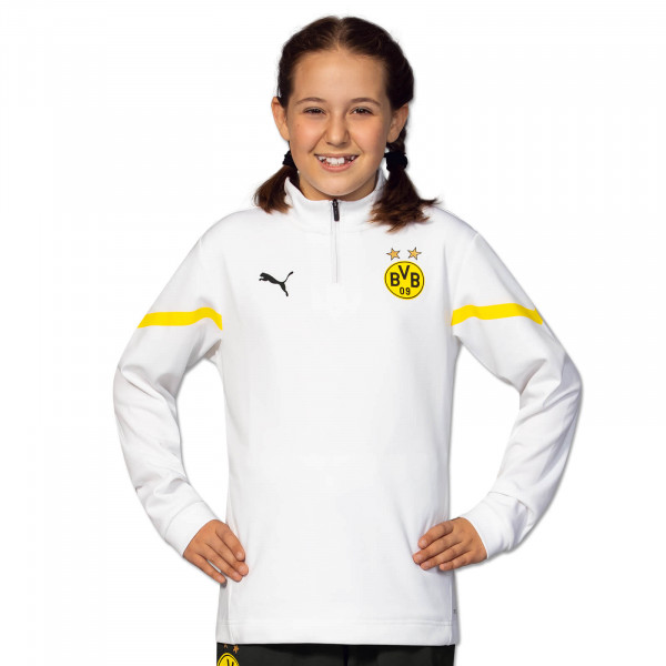 BVB Pre-Match Zip Shirt (White) for Kids