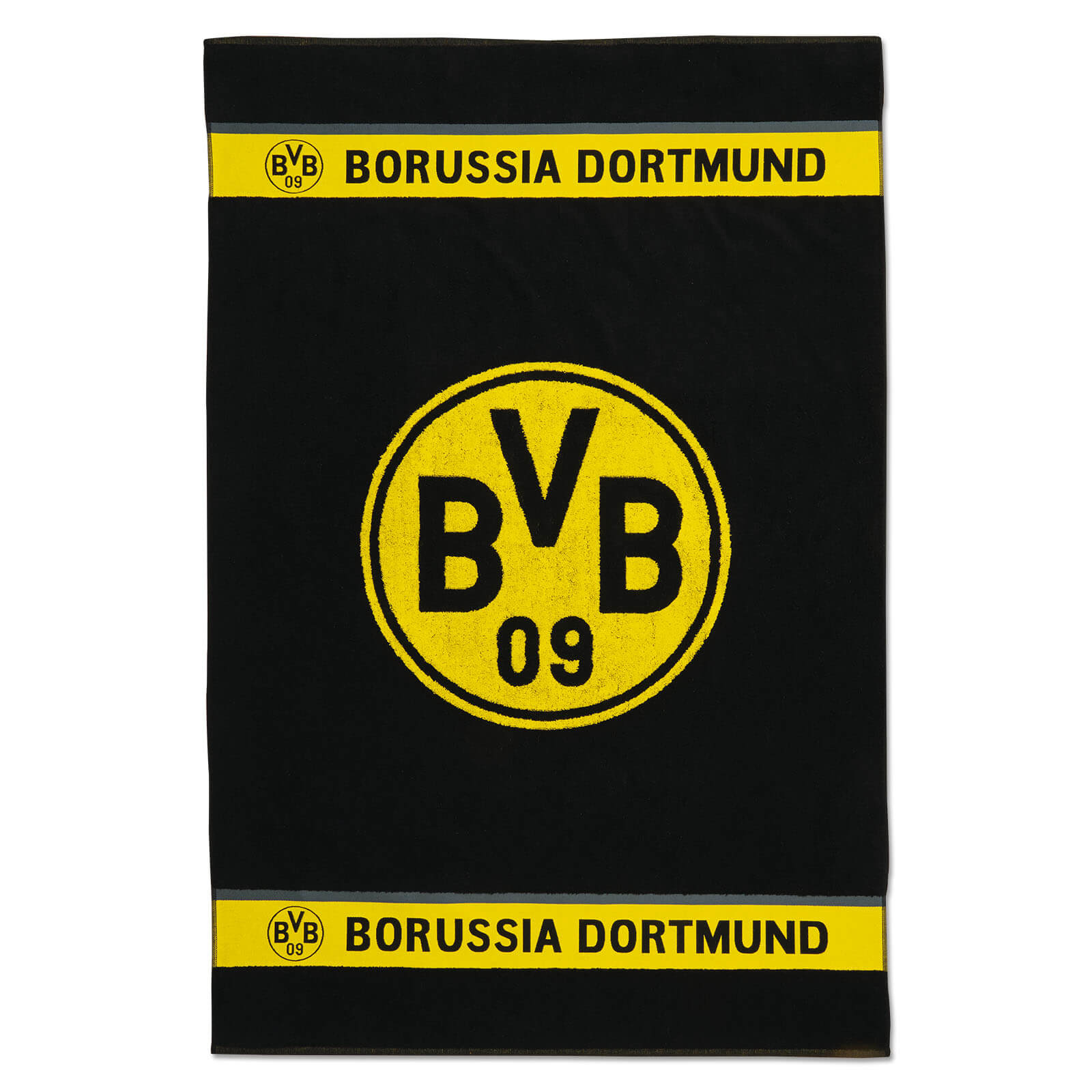 Borussia Dortmund BVB 09 Serviette de Bain en Coton Noir/Jaune 180 x 70 x 1 cm