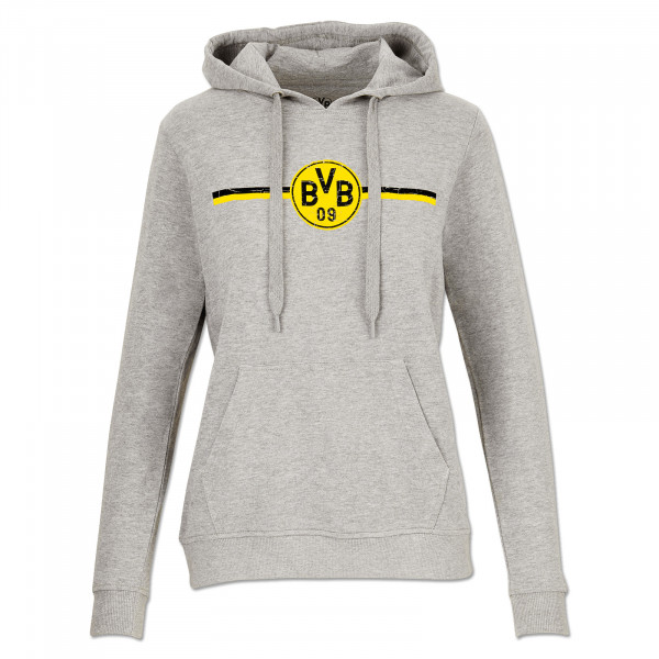 BVB Hoodie with Logo grey melange women