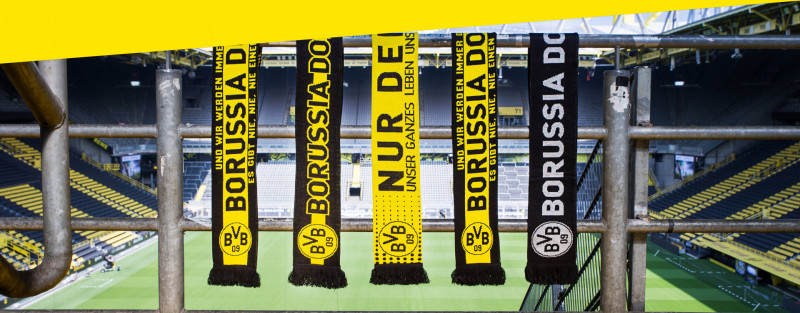 Borussia Dortmund BVB Calcio Fan Sciarpa Skyline Nuovo Giallo Nero Scarf 