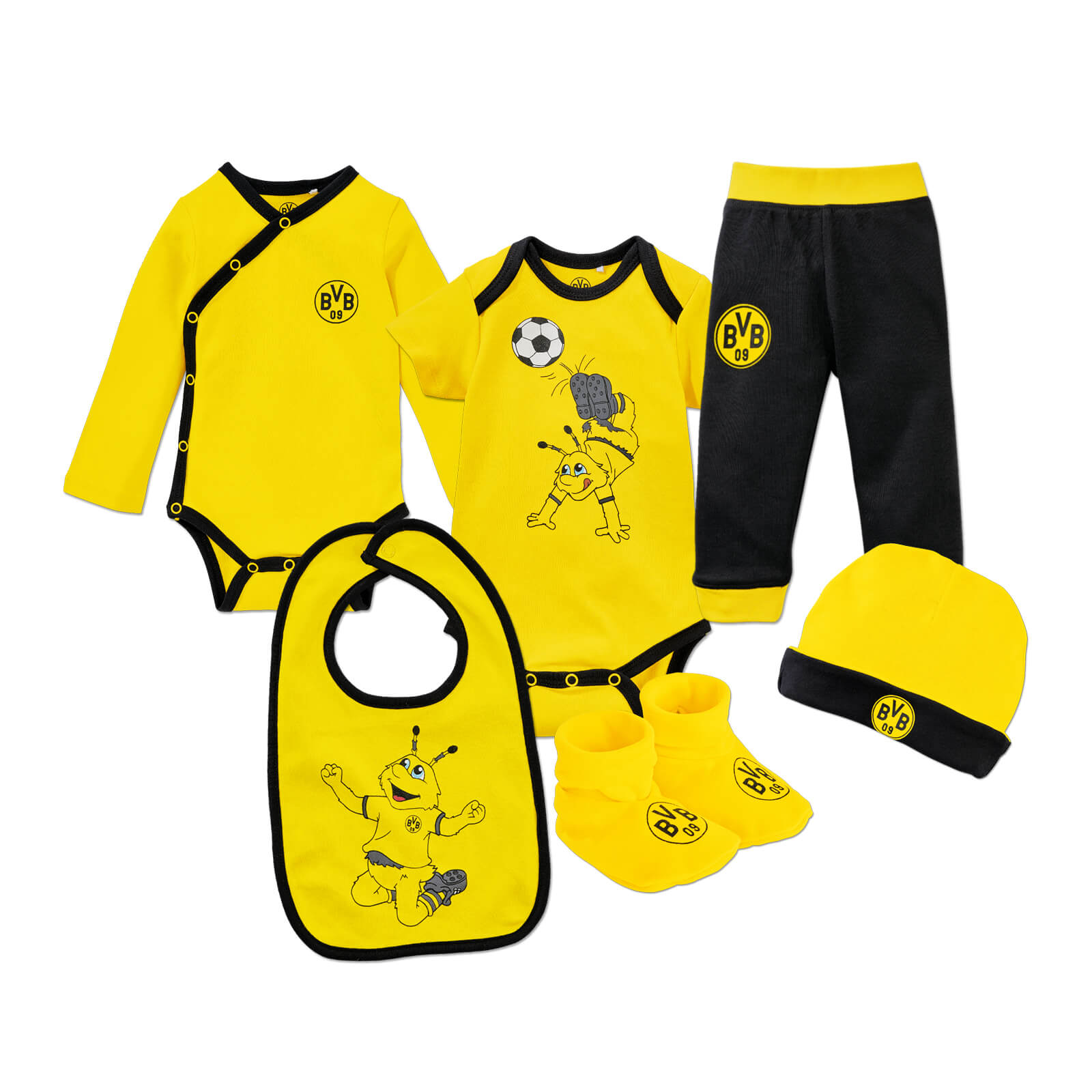 Borussia Dortmund BVB Juego de Palillos de Dientes Color Negro y Amarillo Madera, 6 x 6 x 5 cm, 200 Unidades 