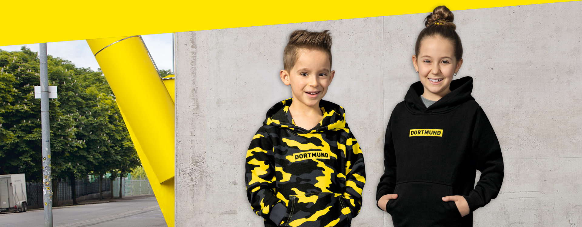 Kinder Unisex BVB Merchandising Borussia Dortmund T-Shirt Schwarz 