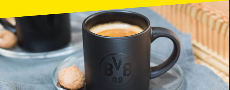 2 Stück schwarz Borussia Dortmund BVB Espressotassen 